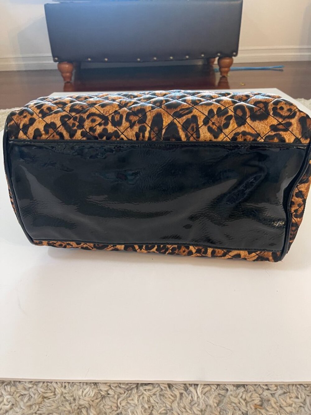 Vintage Betsey Johnson Y2K Leopard Bow Satchel Bag - Picture 7 of 15